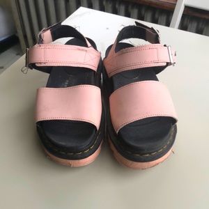 Pink doc sandals